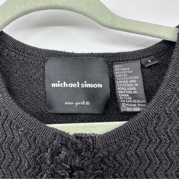 Vintage Michael Simon New York Sweater Size Small Cozy Knit Black - Picture 5 of 5